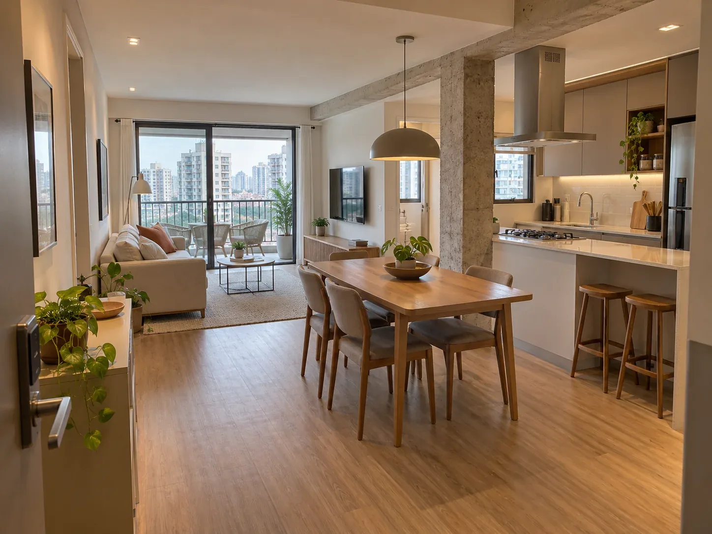 Integração e redistribuição em reforma de apartamento